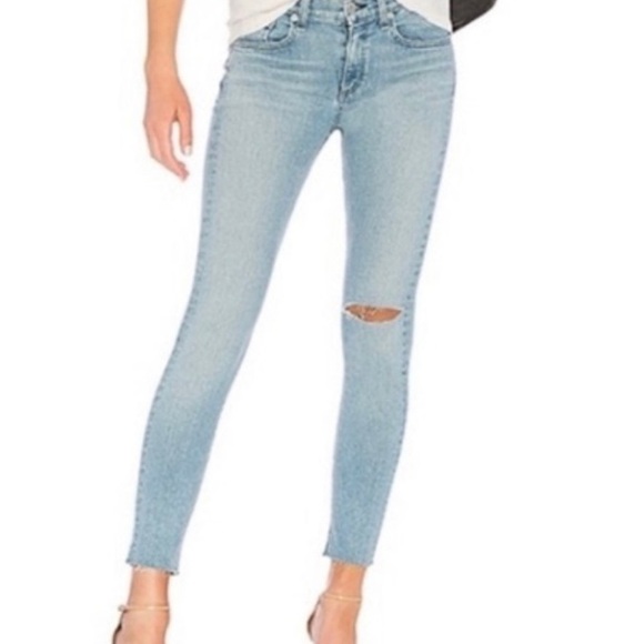 𝅺RAG & BONE Ankle Skinny Lena distressed jeans size 25 cropped 9 inch rise EUC - Picture 1 of 16